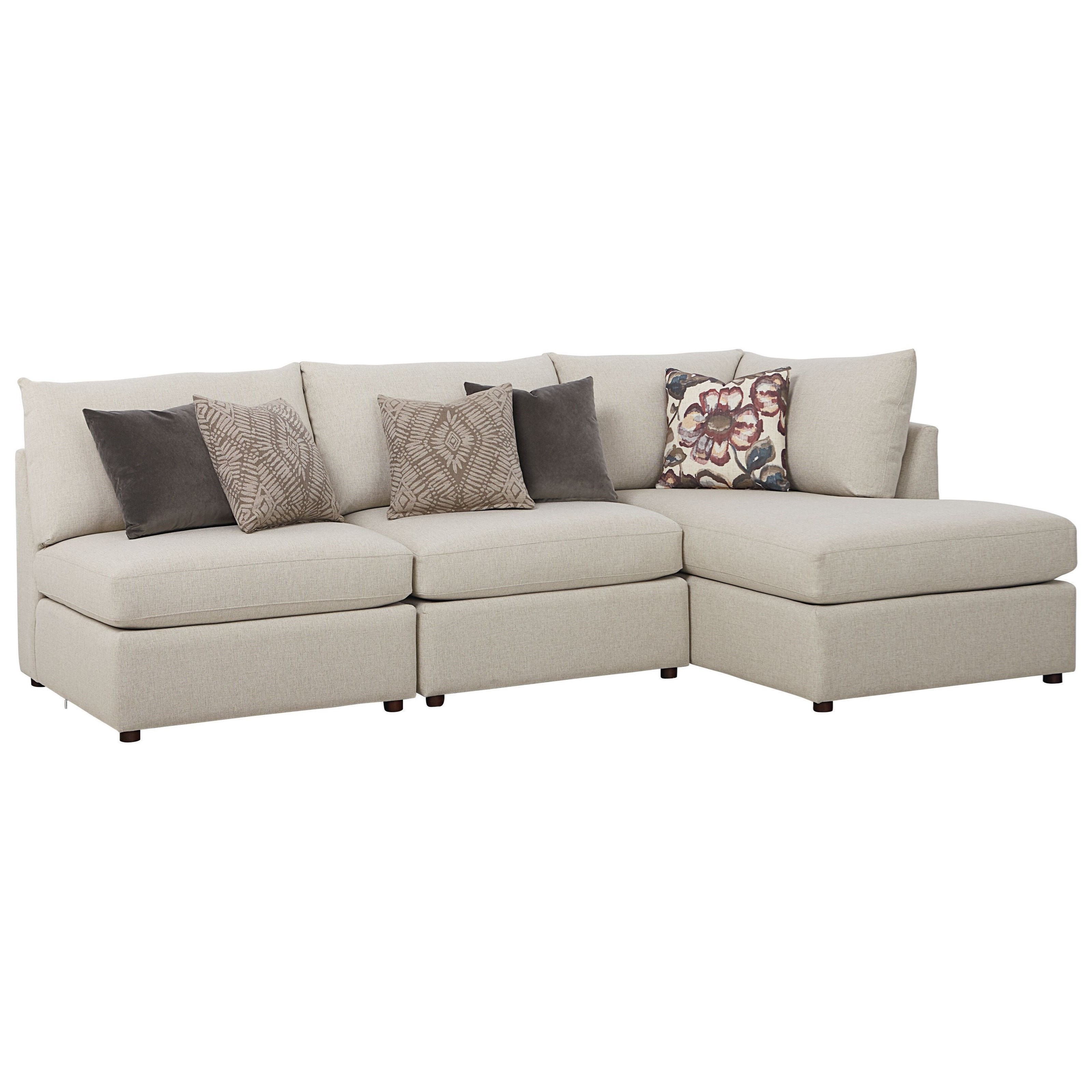 Bassett Beckham Transitional Sofa with RightFacing Chaise Bassett of